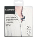 Saramonic DK3A Microphone Lavalier omnidirectionnel Premium 4 mm pour émetteurs et enregistreurs sans fil avec 3,5 mm