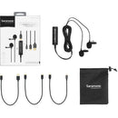 Saramonic LAVMICRO-PLUS-DC2M double microphone cravate omnidirectionnel avec surveillance pour iOS, Android et ordinateur