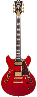 D'Angelico EXCEL MINI DC Series Semi Hollow-Body Electric Guitar (Trans Cherry)