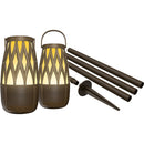 ION TAHITI Solar Lantern-Style Outdoor Illuminated Bluetooth Speakers - Pair