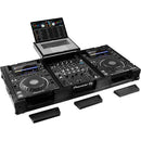 Odyssey FZGS12CDJWXD2BL Flight-case cercueil extra profond avec plateforme coulissante pour table de mixage DJ 12" et deux lecteurs multimédia grand format (tout noir)
