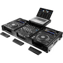 Odyssey FZGS12CDJWXD2BL Flight-case cercueil extra profond avec plateforme coulissante pour table de mixage DJ 12" et deux lecteurs multimédia grand format (tout noir)
