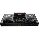 Odyssey FZGS12CDJWXD2BL Flight-case cercueil extra profond avec plateforme coulissante pour table de mixage DJ 12" et deux lecteurs multimédia grand format (tout noir)