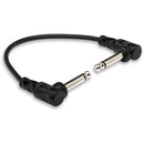 Hosa CFS-606 Lot de 6 câbles de raccordement pour guitare à angle droit 1/4" vers 1/4" - 6"