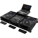 Odyssey 810141 Étui universel de style coulissant pour table de mixage DJ 12" et deux Pioneer CDJ-3000 (noir sur noir)