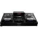 Odyssey 810141 Étui universel de style coulissant pour table de mixage DJ 12" et deux Pioneer CDJ-3000 (noir sur noir)