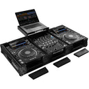Odyssey 810141 Étui universel de style coulissant pour table de mixage DJ 12" et deux Pioneer CDJ-3000 (noir sur noir)