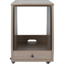 Gator Frameworks GFW-ELITESTUDIORK12-GRY Elite Furniture Series Angled Studio Rack with Locking Casters (12 RU, Driftwood Gray)