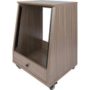 Gator Frameworks GFW-ELITESTUDIORK12-GRY Elite Furniture Series Angled Studio Rack with Locking Casters (12 RU, Driftwood Gray)