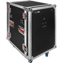 Gator GTOUR16U-TBL ATA Road Rack Case with Dual Fold-Out Tables 17" Depth, 19 RU, With Casters