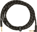 Câble d'instrument Straight / Angle de la série Fender Deluxe (Tweed noir) - 10 '