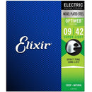 Elixir Strings 19002 Electric Guitar With Optiweb Coating, Super Light (.009-.042) - Red One Music