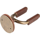 Cintre pour guitare forgé en laiton de Levy avec cuir marron