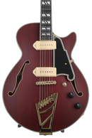 D'Angelico DELUXE SS BARITONE Semi Hollow-Body Electric Guitar (Satin Trans Wine)