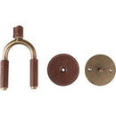 Cintre pour guitare forgé en laiton de Levy avec cuir marron