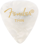 Fender Guitar Pick 351 Shape Classic Celluloid 1 Gross - White Moto - Thin, 144-Count