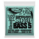 Ernie Ball 2850EB Cordes de basse à 5 cordes Slinky super longues enroulées en nickel - .045-.130