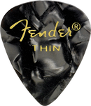 Fender Guitar Pick 351 Shape Classic Celluloid 1 Gross - Black Moto - Thin, 144-Count