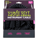 Ernie Ball 6044EB Câble d'instrument enroulé droit/droit (noir) - 30'