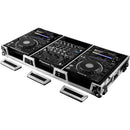 Odyssey FZ12CDJWXD2 - Flight case cercueil extra-profonde pour table de mixage DJ 12" et deux lecteurs multimédia grand format - Noir et argent