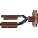 Levy's Smoke Forged Guitar Hanger with Brown Leather