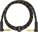 Câble pour instrument angle/angle Fender DELUXE Series (tweed noir) - 3'