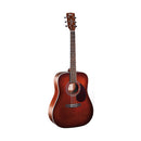Cort EARTH70-BR Dreadnought Acoustic Guitar Solid Spruce Top, Brown - Red One Music