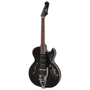Guild NEWARK Starfire 1 Jet 90 Guitare électrique avec cordier Guild Vibrato - Noir satiné