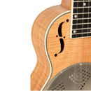 Ukulélé à résonateur en érable bouclé ténor RESOMAPLE/T ton or avec housse de transport