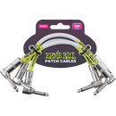 Ernie Ball 6051EB Lot de 3 câbles de brassage angle/angle 6'' - Blanc