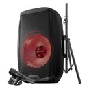 Gemini AS-2115BT-LT-PK Haut-parleur Bluetooth actif multi-LED 2000 watts avec support - 15"
