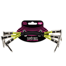 Ernie Ball 6050EB Câbles de raccordement coudés 6'', paquet de 3 - Noir