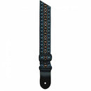 Profile PGS620-3 Sangle de guitare en nylon tissé jacquard de 2 po - Motif de bordure bleu ciel et orange