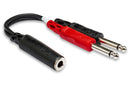 Hosa YPP-136 1/4 TRSF to Dual 1/4 TS Stereo Breakout Cable