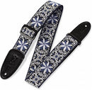 Levys M8HT-10 60's Hootenanny Jacquard Weave Guitar Strap - 2" (Blue-White Pattern)