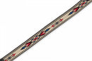 Levy's MJ19UKE-003 Sangle pour mandoline/ukulélé en tissage jacquard (design beige/rouge/bleu)