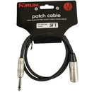 Kirlin MP-483PR /BK XLR Patch Cable 3ft - Red One Music