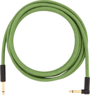 Fender FESTIVAL Hemp Straight/Angle Instrument Cable (Green) - 10ft