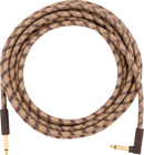 Fender FESTIVAL Hemp Straight/Angle Instrument Cable (Brown Stripe) - 18.6ft