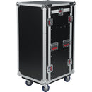 Gator G-TOUR 10X16 PU Pop-Up Console Rack Case - 10 Space Top & 16 Space Front & Rear Rackable Audio Equipment