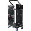 Gator G-TOUR 10X16 PU Pop-Up Console Rack Case - 10 Space Top & 16 Space Front & Rear Rackable Audio Equipment