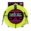 Ernie Ball 6080EB Straight/Angle Braided Cable (Neon Yellow) - 10'