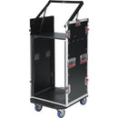Gator G-TOUR 10X16 PU Pop-Up Console Rack Case - 10 Space Top & 16 Space Front & Rear Rackable Audio Equipment
