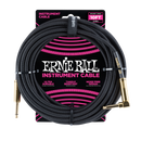Ernie Ball 6081EB Straight/Angle Braided Cable (Black) - 10'