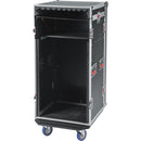 Gator G-TOUR 10X16 PU Pop-Up Console Rack Case - 10 Space Top & 16 Space Front & Rear Rackable Audio Equipment