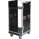 Gator G-TOUR 10X16 PU Pop-Up Console Rack Case - 10 Space Top & 16 Space Front & Rear Rackable Audio Equipment