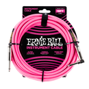 Ernie Ball 6083EB Straight/Angle Braided Cable (Neon Pink) - 18'