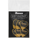 Ibanez PPA16XSGYE Grip Wizard Sand Grip Extra Heavy Guitar Picks 6 Pack - Yellow