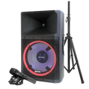 Gemini GSP-L2200PK Haut-parleur Bluetooth 2200 W avec lumières de fête, microphone et support de haut-parleur