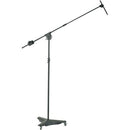 K&M 21430 Black Mobile Overhead Microphone Stand With Caster Base Black - Red One Music